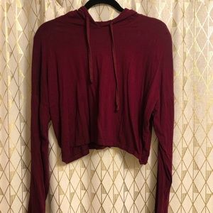 Maroon Cropped Hoody